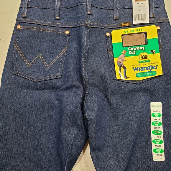 Wrangler's 936 Rigid Blue 34 x 33 Cowboy Cut - Picture 3 of 8